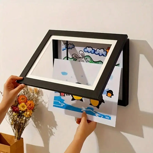Magnetic A4 Art Display Frame, Front-Opening Foldable Picture Holder for Children's Drawings, Photos and Wall Décor - product view 1