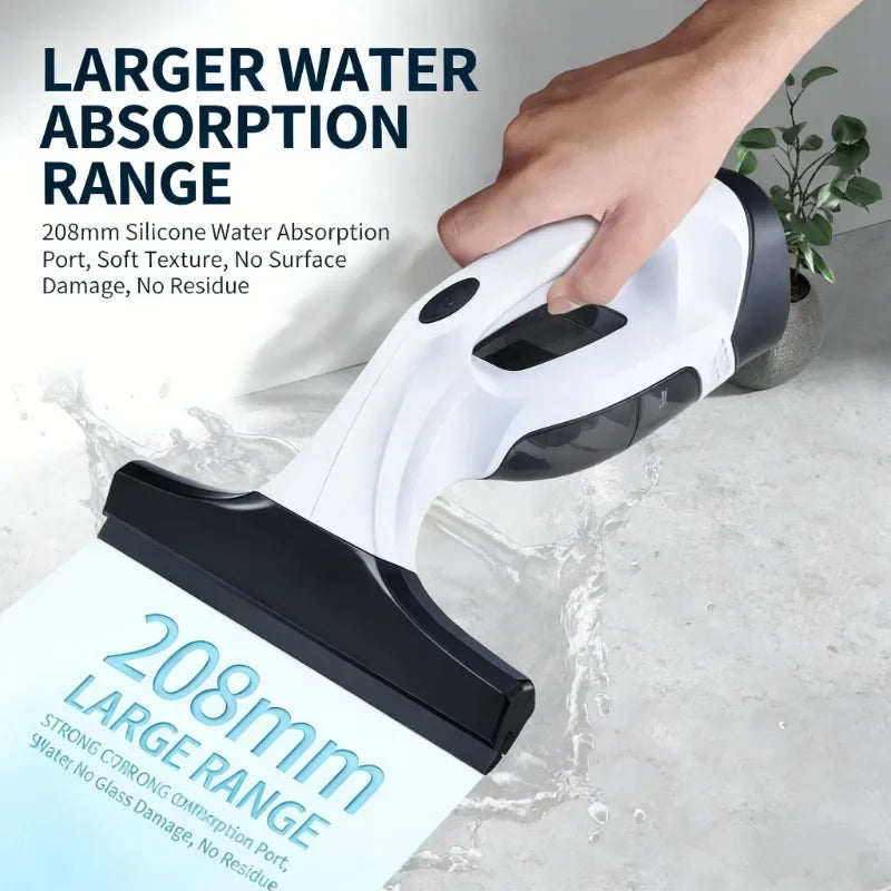 Cordless Window Vacuum Squeegee, 300ml Spray Bottle, Water Collection, Rechargeable Glass Cleaner for Windows, Tiles and Mirrors - product view 3
