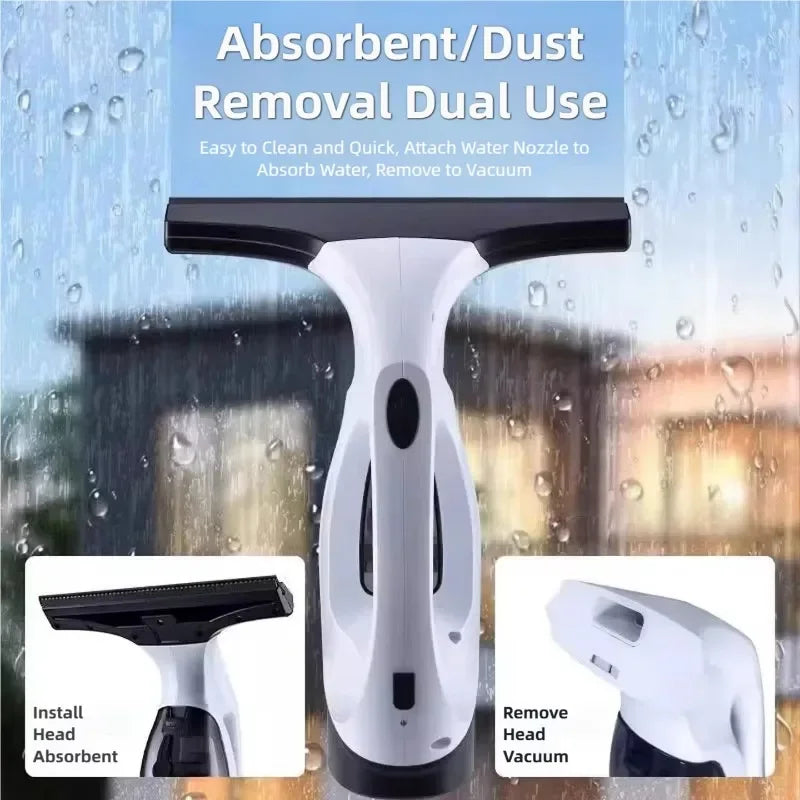 Cordless Window Vacuum Squeegee, 300ml Spray Bottle, Water Collection, Rechargeable Glass Cleaner for Windows, Tiles and Mirrors - product view 4