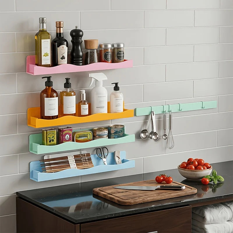 Wall-Mounted Spice Organizer, Reusable Plastic Kitchen Rack with Multiple Uses for Spice Jars and Condiments - product view 5