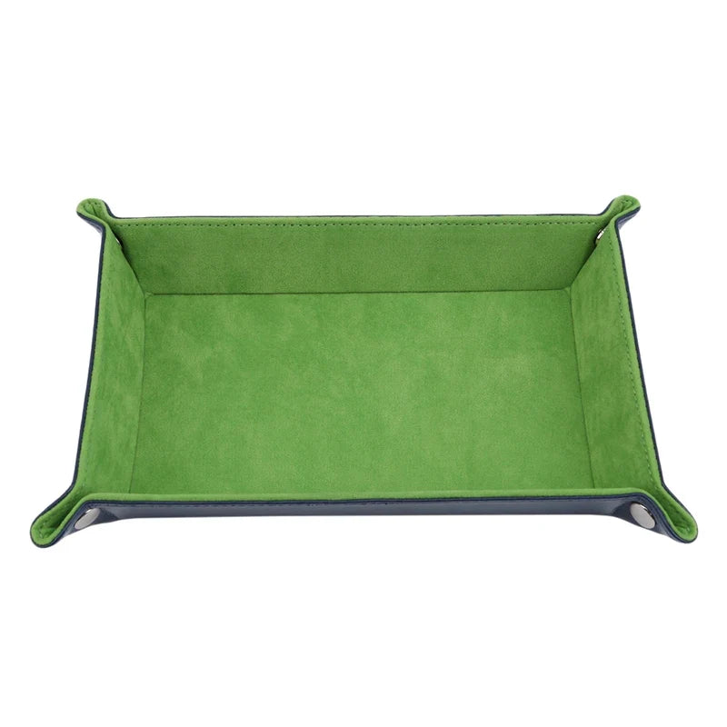 PU Leather Trinket Tray, Foldable Rectangle Jewelry and Coin Organizer, Flannel Interior, 27 x 21 cm Unfolded - product view 6