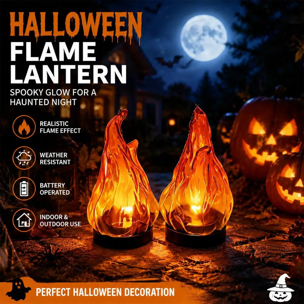 Solar Flame Lantern, IP65 Waterproof Hanging Outdoor Light with Warm Flickering Glow and Chain Hook for Garden and Patio - product view 2