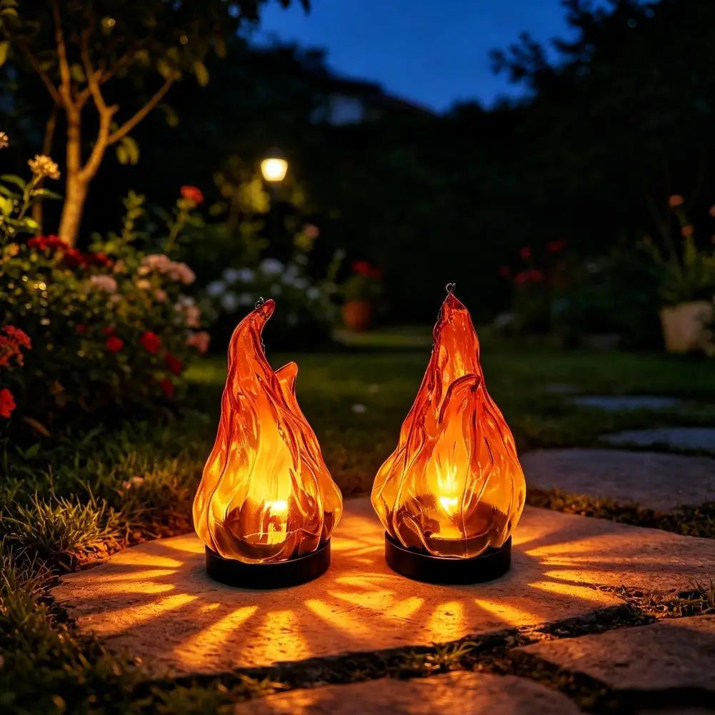 Solar Flame Lantern, IP65 Waterproof Hanging Outdoor Light with Warm Flickering Glow and Chain Hook for Garden and Patio - product view 4