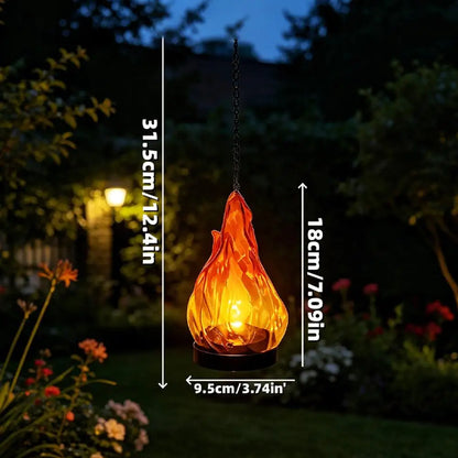 Solar Flame Lantern, IP65 Waterproof Hanging Outdoor Light with Warm Flickering Glow and Chain Hook for Garden and Patio - product view 6