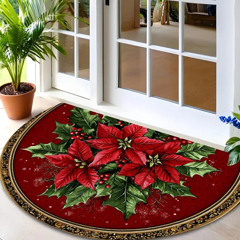 Cartoon Snowman Gingerbread Welcome Mat, Anti-Slip 100% Polyester Rug, 40x60, 50x80 or 60x90cm for Entryways - product view 2
