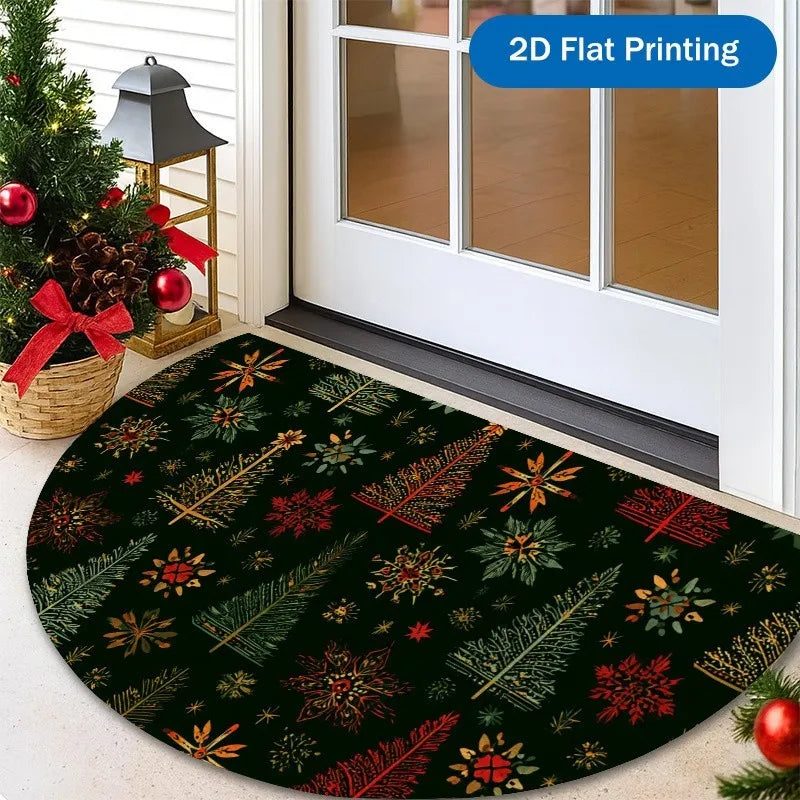 Cartoon Snowman Gingerbread Welcome Mat, Anti-Slip 100% Polyester Rug, 40x60, 50x80 or 60x90cm for Entryways - product view 4