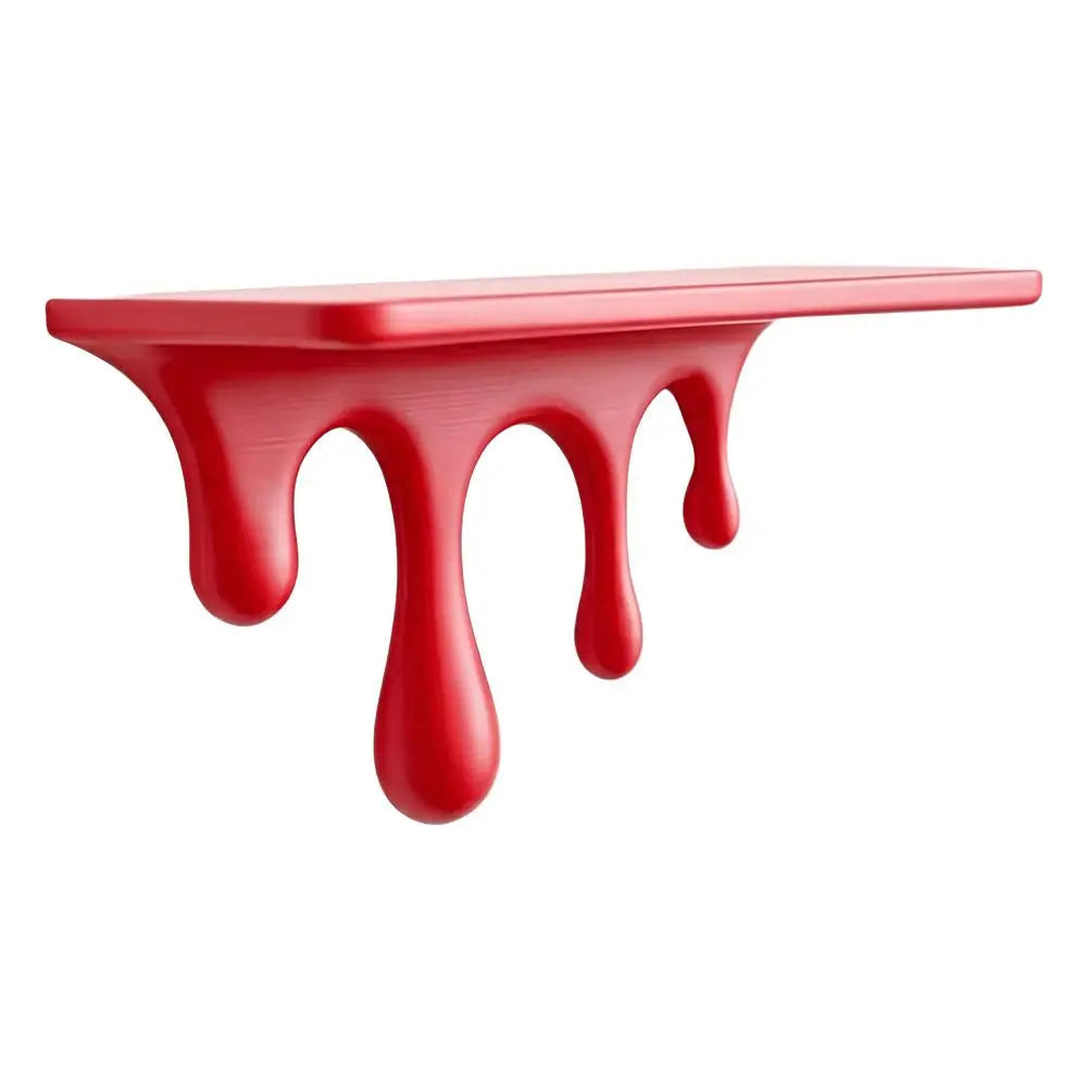 Dripping Floating Wall Shelf, PLA Single-Tier Display Ledge with Built-In Nail Slot, 15 cm Organizer in Black, Red or Green - product view 1