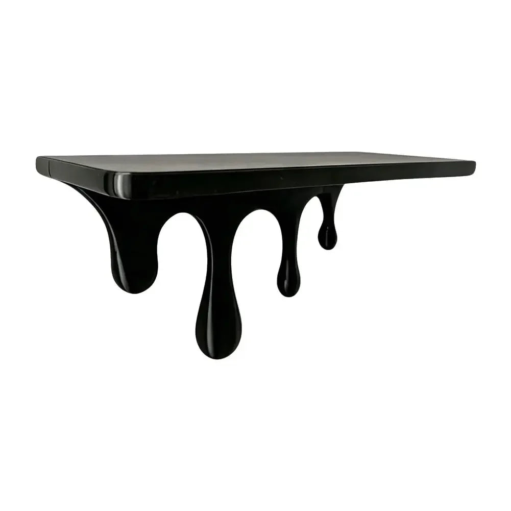 Dripping Floating Wall Shelf, PLA Single-Tier Display Ledge with Built-In Nail Slot, 15 cm Organizer in Black, Red or Green - product view 3
