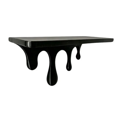 Dripping Floating Wall Shelf, PLA Single-Tier Display Ledge with Built-In Nail Slot, 15 cm Organizer in Black, Red or Green - product view 3