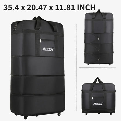 Expandable Rolling Duffel Bag, Wheeled Soft Travel Bag with Sturdy Handle, Casual Solid Design in Small, Medium and Large - product view 2