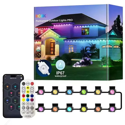 Outdoor LED Eave Lights, IP67 Waterproof DIY Bead String Lighting, 24V DC, 15M–90M Lengths, White or Black - product view 2