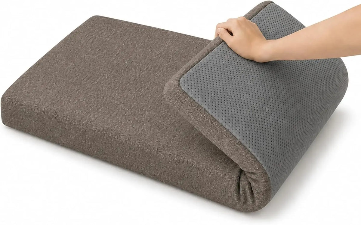 Bench Cushion, 5 cm Cotton Linen Seat Pad with PP Cotton Filling, Removable Washable Cover and Anti-Slip Base - product view 2