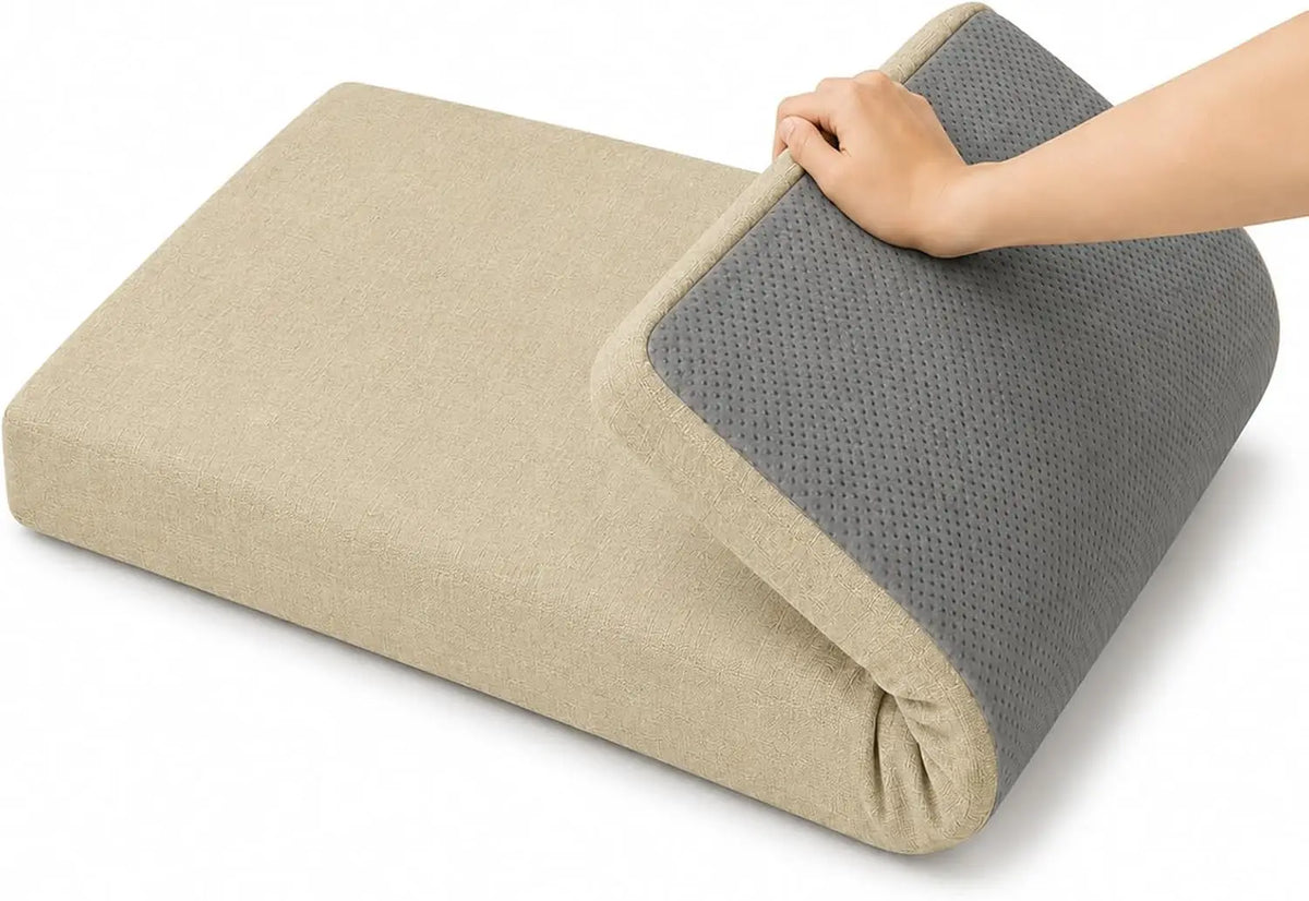 Bench Cushion, 5 cm Cotton Linen Seat Pad with PP Cotton Filling, Removable Washable Cover and Anti-Slip Base - product view 4