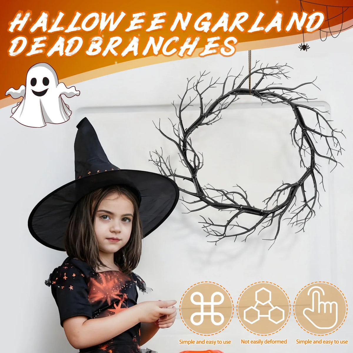Halloween Twig Wreath, product view 3