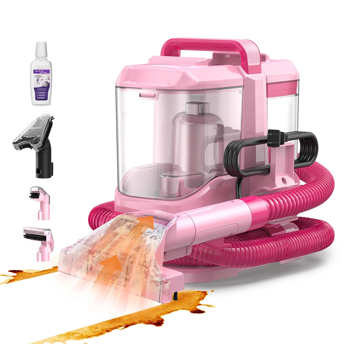 Portable Carpet Spot Cleaner, 18kPa Wet-Dry Washing Machine, 1000mL Clean Tank, 550mL Dirty Tank for Cars and Sofas - product view 1