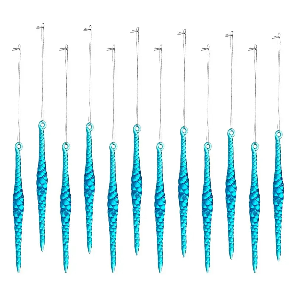 Acrylic Christmas Icicle Ornaments, 12-Piece Twisted Water Drop Tree Pendants, 12 x 1.2 cm, Multiple Colors - product view 5