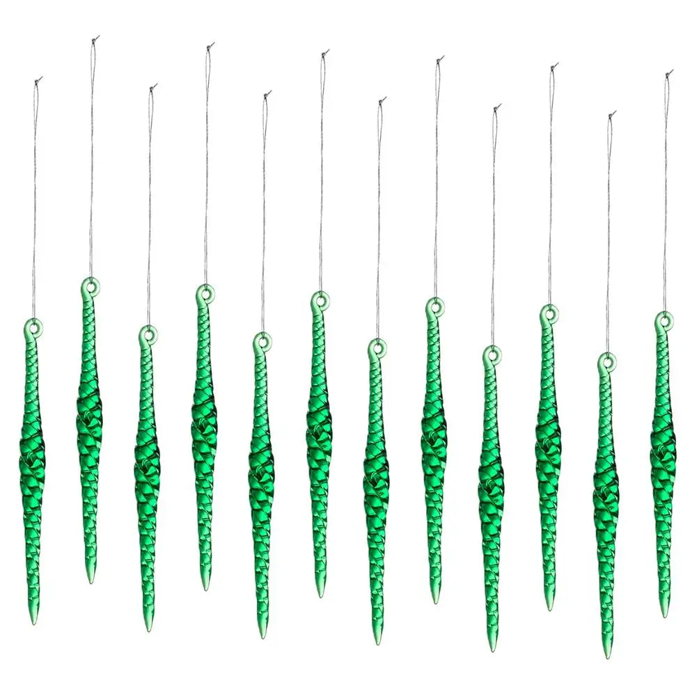 Acrylic Christmas Icicle Ornaments, 12-Piece Twisted Water Drop Tree Pendants, 12 x 1.2 cm, Multiple Colors - product view 6