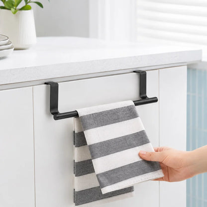 Over Door Drying Rack, Stainless Steel Cabinet Door Towel Bar, No-Drill Space-Saving Hanger for Kitchen and Bathroom - product view 6