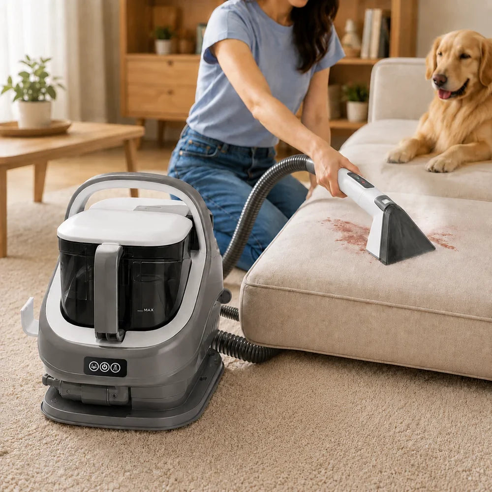 3-in-1 Upholstery Cleaner, Hot Cold Water and Steam Carpet Spot Machine with 13kPa Suction for Sofa and Car - product view 2