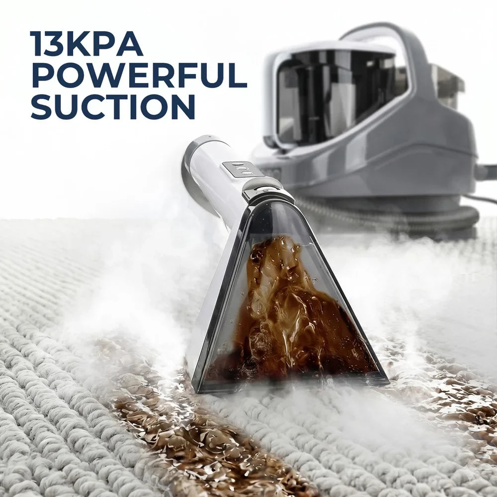 3-in-1 Upholstery Cleaner, Hot Cold Water and Steam Carpet Spot Machine with 13kPa Suction for Sofa and Car - product view 6