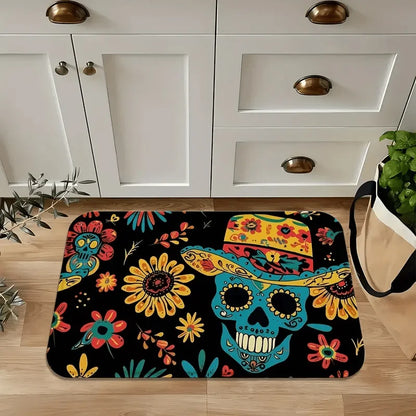 Geometric Anti-Fatigue Kitchen Floor Mat, Soft Polyester, Anti-Slip PVC Backing, Fade-Resistant, Multiple Sizes - product view 3