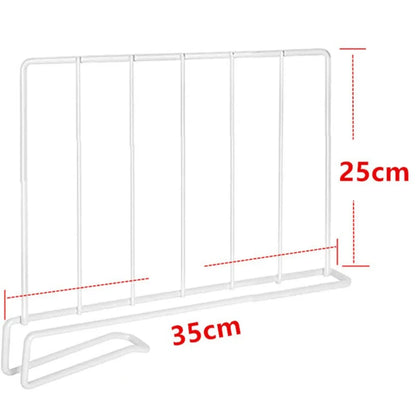 Iron Closet Shelf Divider, No-Tool Clamp-On Wardrobe Organizer, Expandable Adjustable Partition in Four Sizes - product view 1