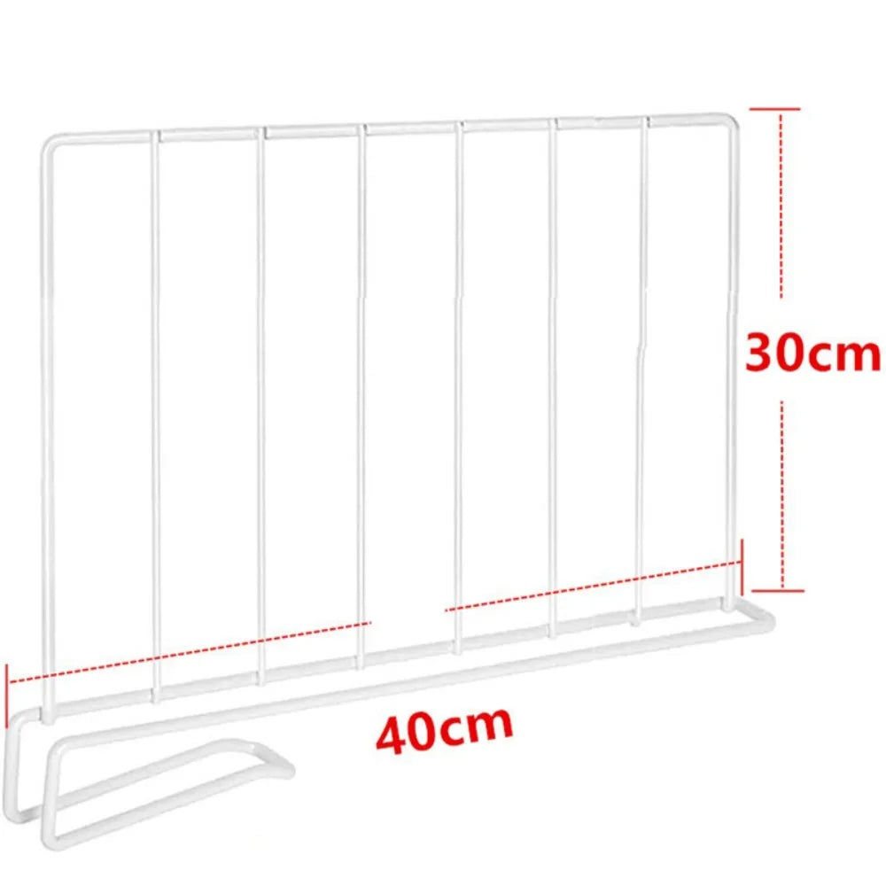 Iron Closet Shelf Divider, No-Tool Clamp-On Wardrobe Organizer, Expandable Adjustable Partition in Four Sizes - product view 2