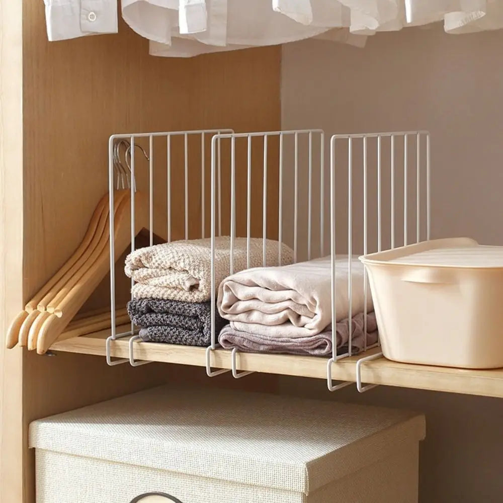 Iron Closet Shelf Divider, No-Tool Clamp-On Wardrobe Organizer, Expandable Adjustable Partition in Four Sizes - product view 6