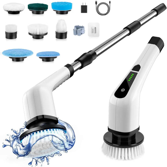 Electric Spin Scrubber, 400 RPM Cordless Cleaning Brush with 9 Replaceable Heads, 70-Minute Work Time for Bathroom and Car - product view 1