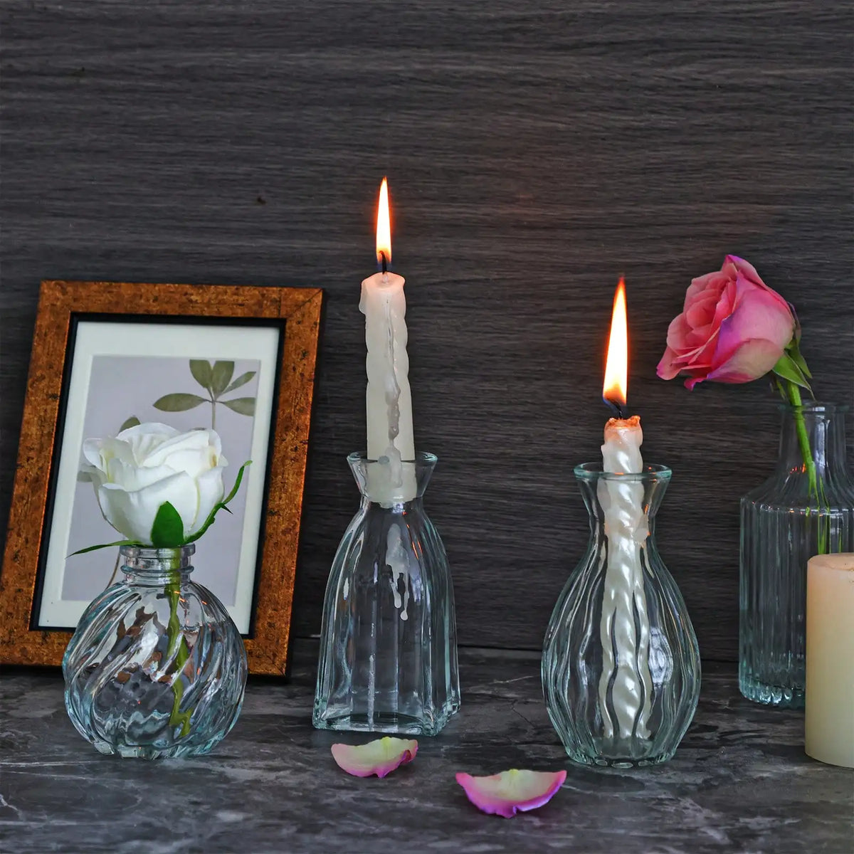 Glass Bud Vase Set, Clear or Amber Mini Flower Vases in 18-Piece and 36-Piece Options for Centerpieces and Table Decor - product view 6