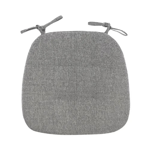 Cotton Linen Chair Cushion, High-Density Sponge, Breathable Plain Seat Pad with Anti-Slip Straps, 43 x 41 x 3 cm - product view 1