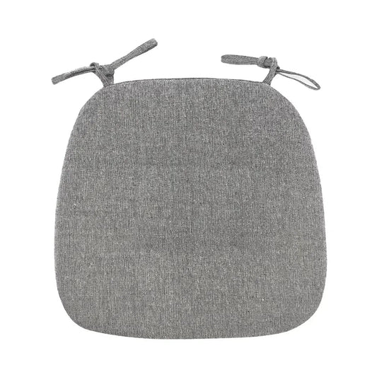 Cotton Linen Chair Cushion, High-Density Sponge, Breathable Plain Seat Pad with Anti-Slip Straps, 43 x 41 x 3 cm - product view 1