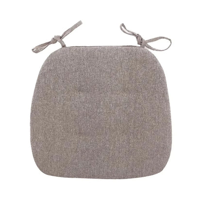 Cotton Linen Chair Cushion, High-Density Sponge, Breathable Plain Seat Pad with Anti-Slip Straps, 43 x 41 x 3 cm - product view 3