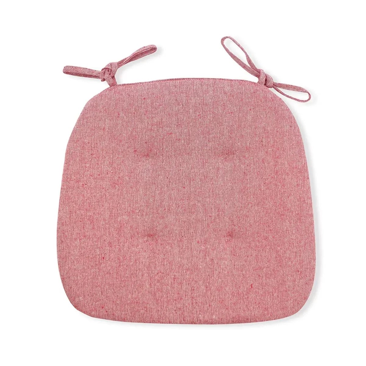 Cotton Linen Chair Cushion, High-Density Sponge, Breathable Plain Seat Pad with Anti-Slip Straps, 43 x 41 x 3 cm - product view 4