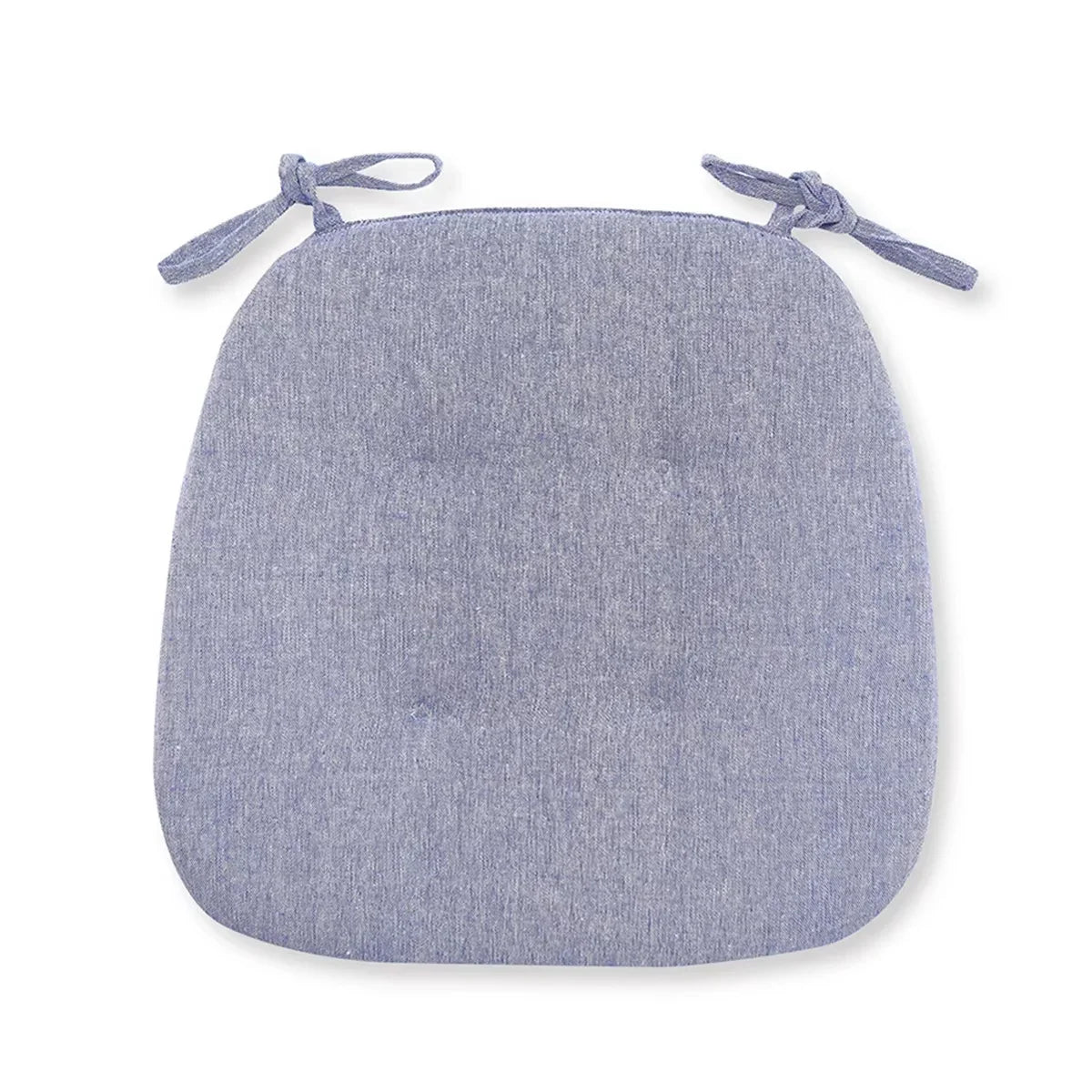 Cotton Linen Chair Cushion, High-Density Sponge, Breathable Plain Seat Pad with Anti-Slip Straps, 43 x 41 x 3 cm - product view 5