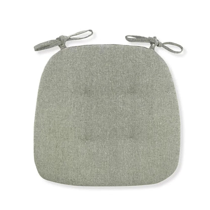 Cotton Linen Chair Cushion, High-Density Sponge, Breathable Plain Seat Pad with Anti-Slip Straps, 43 x 41 x 3 cm - product view 6