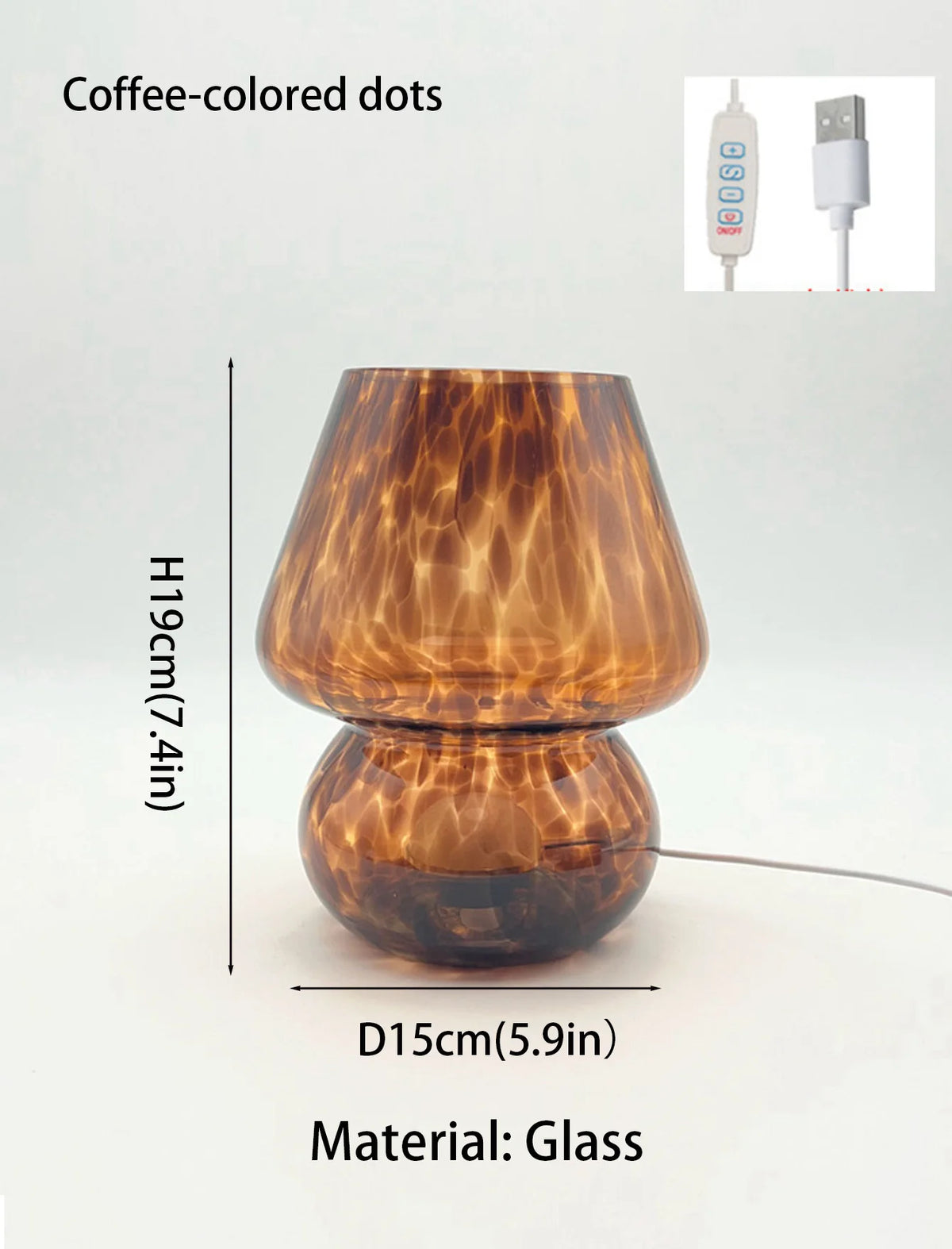ribbed glass table lamp - product view 1