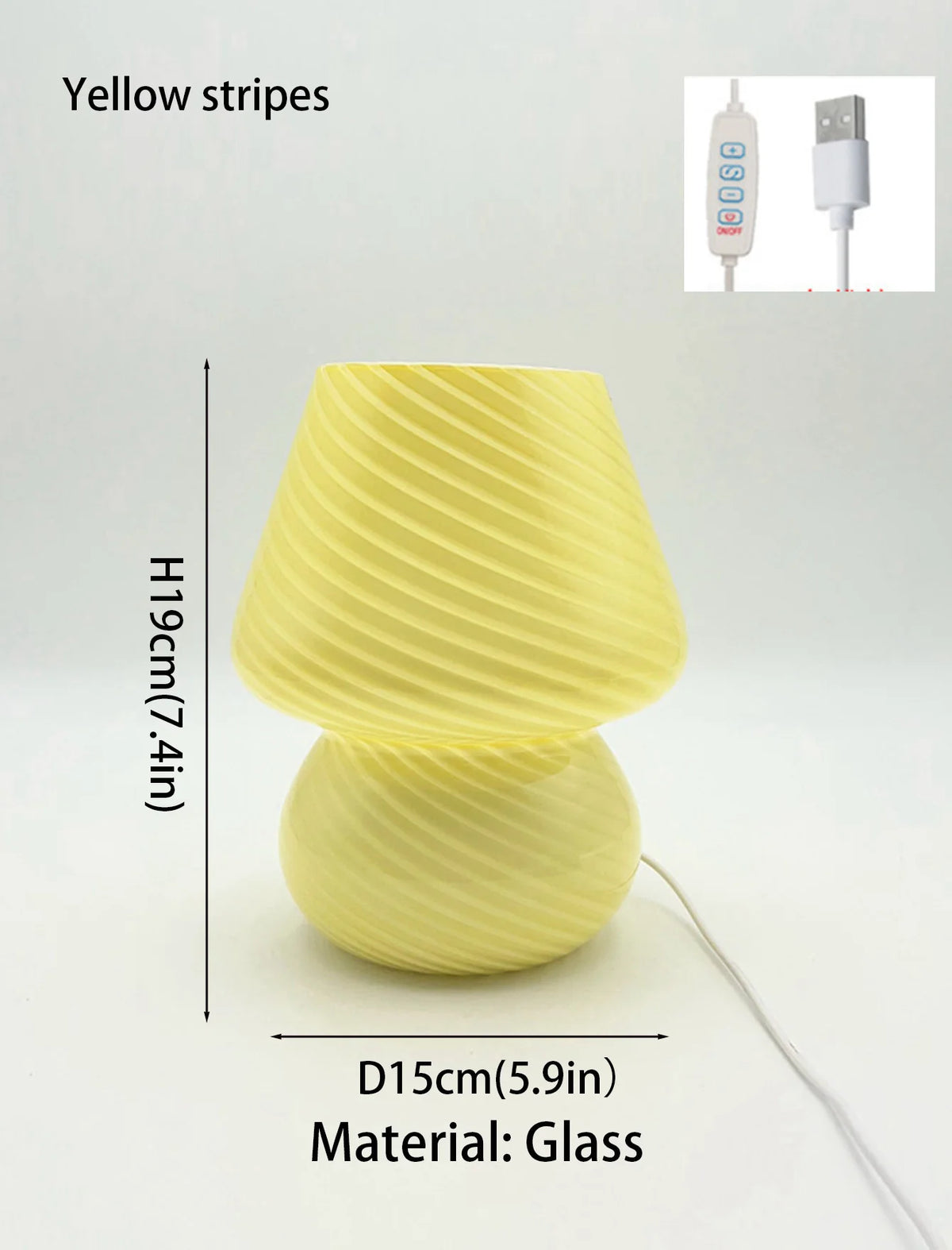 ribbed glass table lamp - product view 5