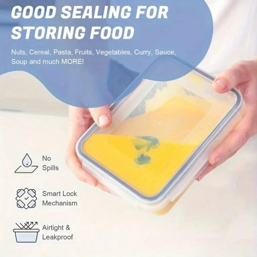 12-Piece Plastic Food Storage Container Set, Clear Lidded Boxes for Kitchen, Fridge, Lunch and Pantry Organization - product view 3