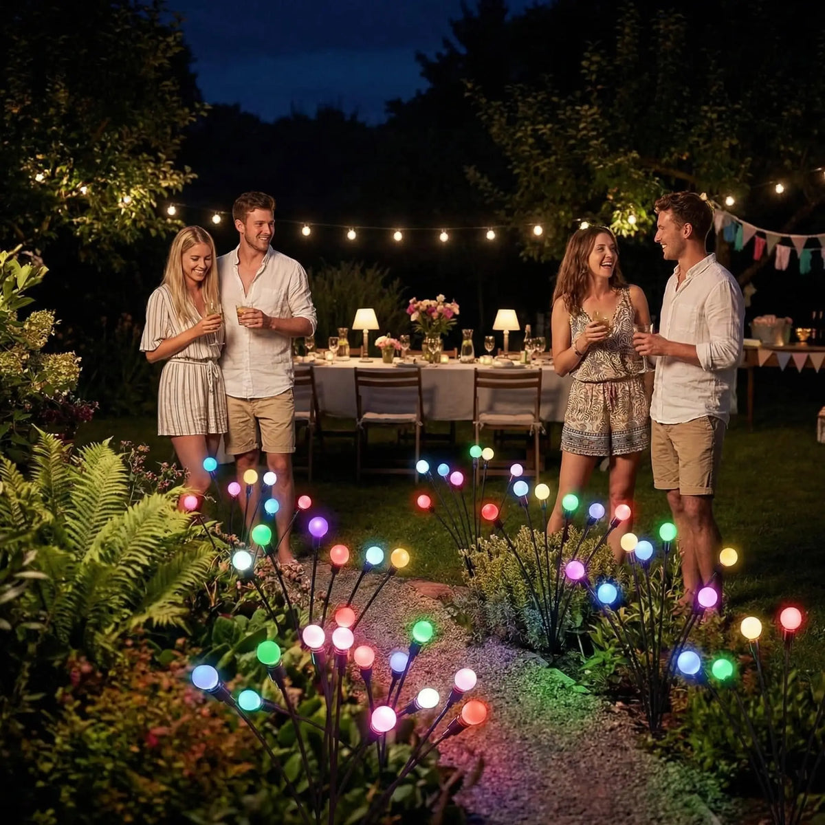 Solar Firefly Garden Lights, Waterproof Swaying LED Landscape Lights with Auto On/Off, Warm White or Multicolor, 2 or 4 Pack - product view 2