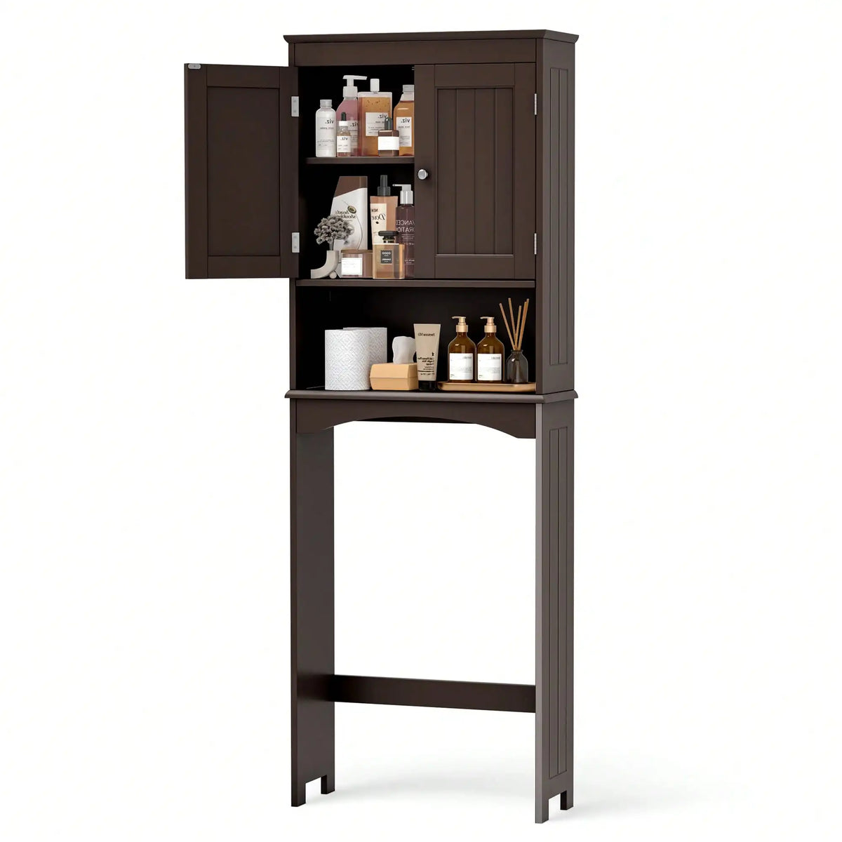 Over-Toilet Storage Cabinet, Adjustable Waterproof Shelf, Tissue Holder, Freestanding Floor-Standing Bathroom Organizer - product view 2