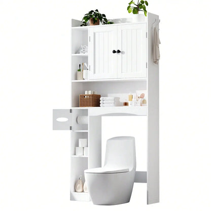 Over-Toilet Storage Cabinet, Adjustable Waterproof Shelf, Tissue Holder, Freestanding Floor-Standing Bathroom Organizer - product view 3