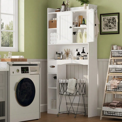 Over-Toilet Storage Cabinet, Adjustable Waterproof Shelf, Tissue Holder, Freestanding Floor-Standing Bathroom Organizer - product view 4
