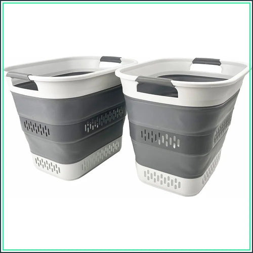 Foldable Laundry Basket, 40L Pop-Up Acrylic Hamper, Space-Saving Portable Storage Container in Grey for Home and Travel - product view 1
