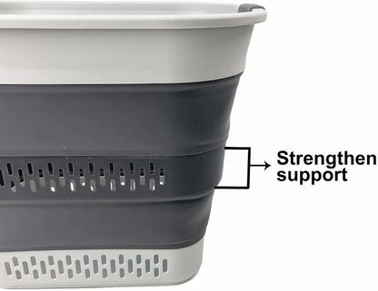 Foldable Laundry Basket, 40L Pop-Up Acrylic Hamper, Space-Saving Portable Storage Container in Grey for Home and Travel - product view 5