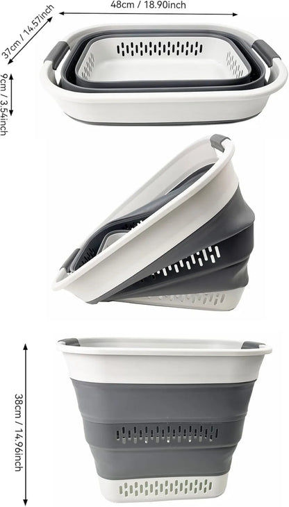 Foldable Laundry Basket, 40L Pop-Up Acrylic Hamper, Space-Saving Portable Storage Container in Grey for Home and Travel - product view 6