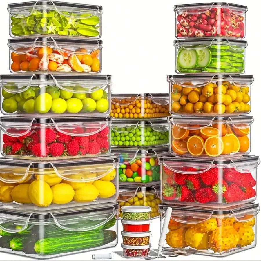 Food Storage Container Set, 40-Piece Airtight Clear Meal Prep Boxes with Lids, Stackable Kitchen Pantry Organizer - product view 1