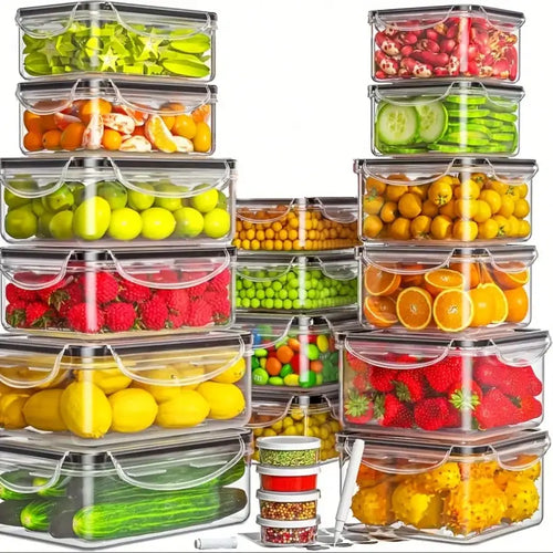 Food Storage Container Set, 40-Piece Airtight Clear Meal Prep Boxes with Lids, Stackable Kitchen Pantry Organizer - product view 1