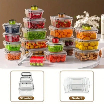 Food Storage Container Set, 40-Piece Airtight Clear Meal Prep Boxes with Lids, Stackable Kitchen Pantry Organizer - product view 4