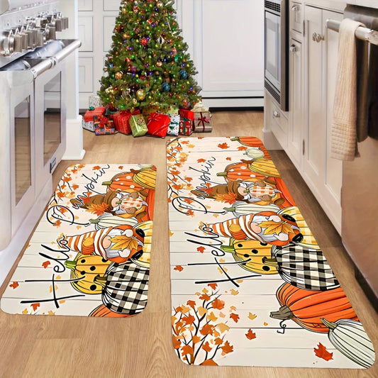 Geometric Anti-Fatigue Kitchen Mat, Soft Polyester Runner Rug with Anti-Slip PVC Backing, Fade-Resistant Floor Mat in Multiple Sizes - product view 1